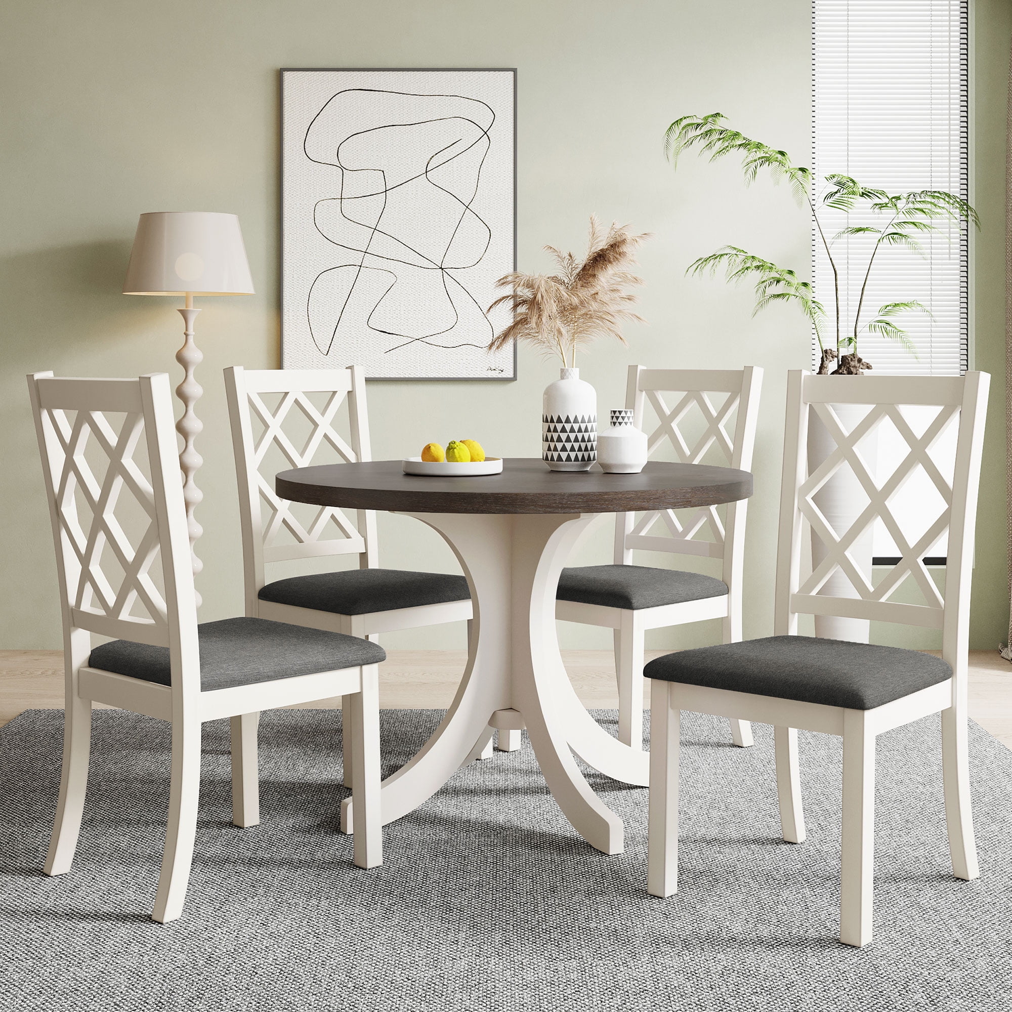 Boston - Round Dining Table 120cm  Cross back dining chairs, Round dining  table, Round table and chairs