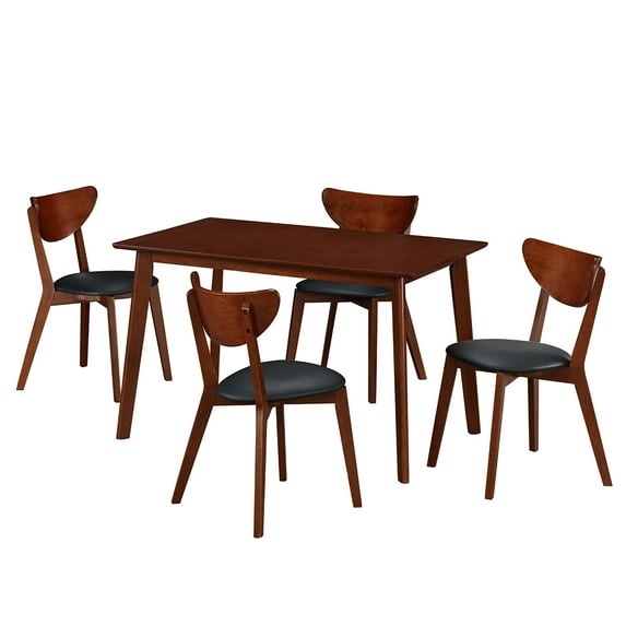 Modern 5-Piece Wood Dining Room Table and Chair Set