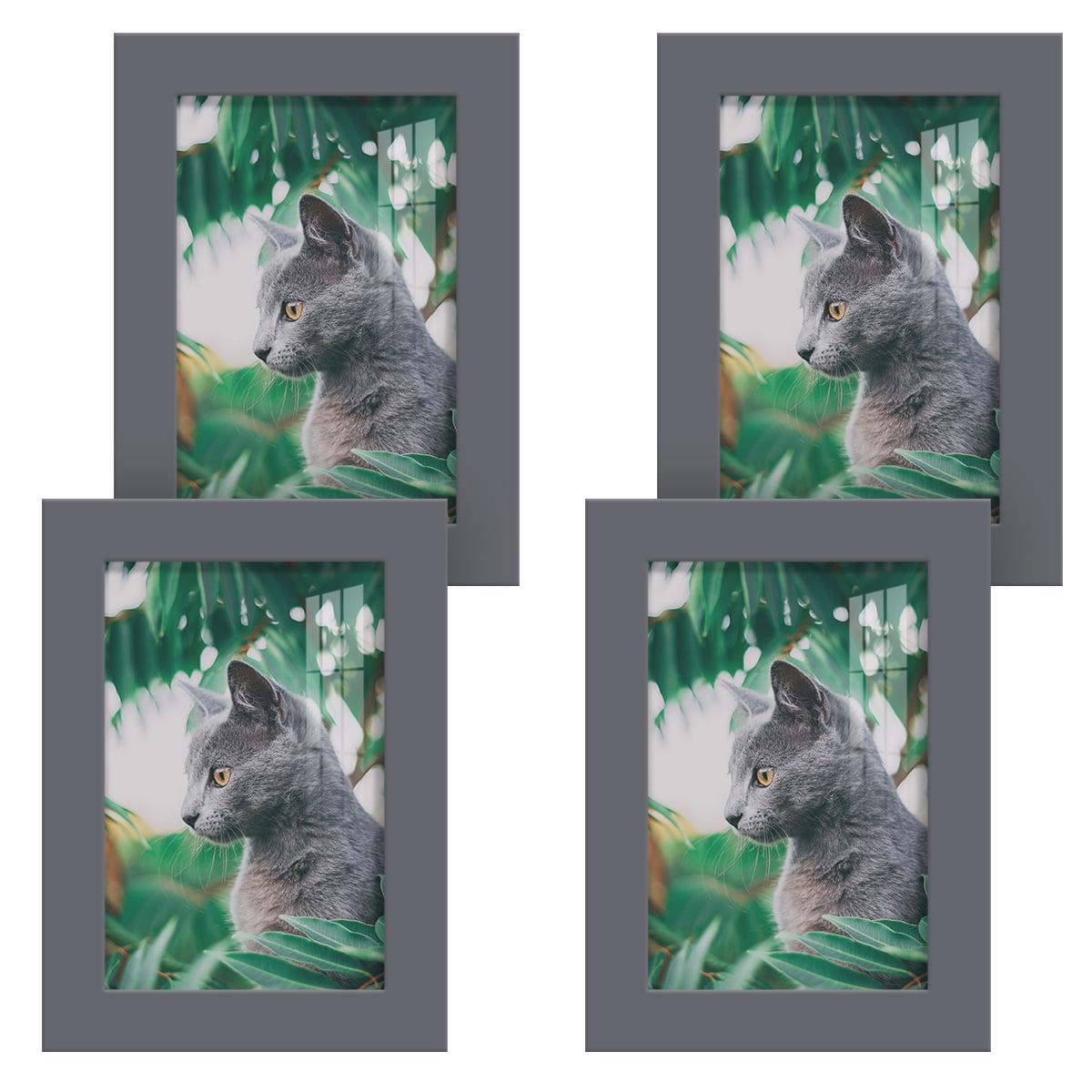 Modern 5 in. x 7 in. Grey Picture Frame (Set of 4)