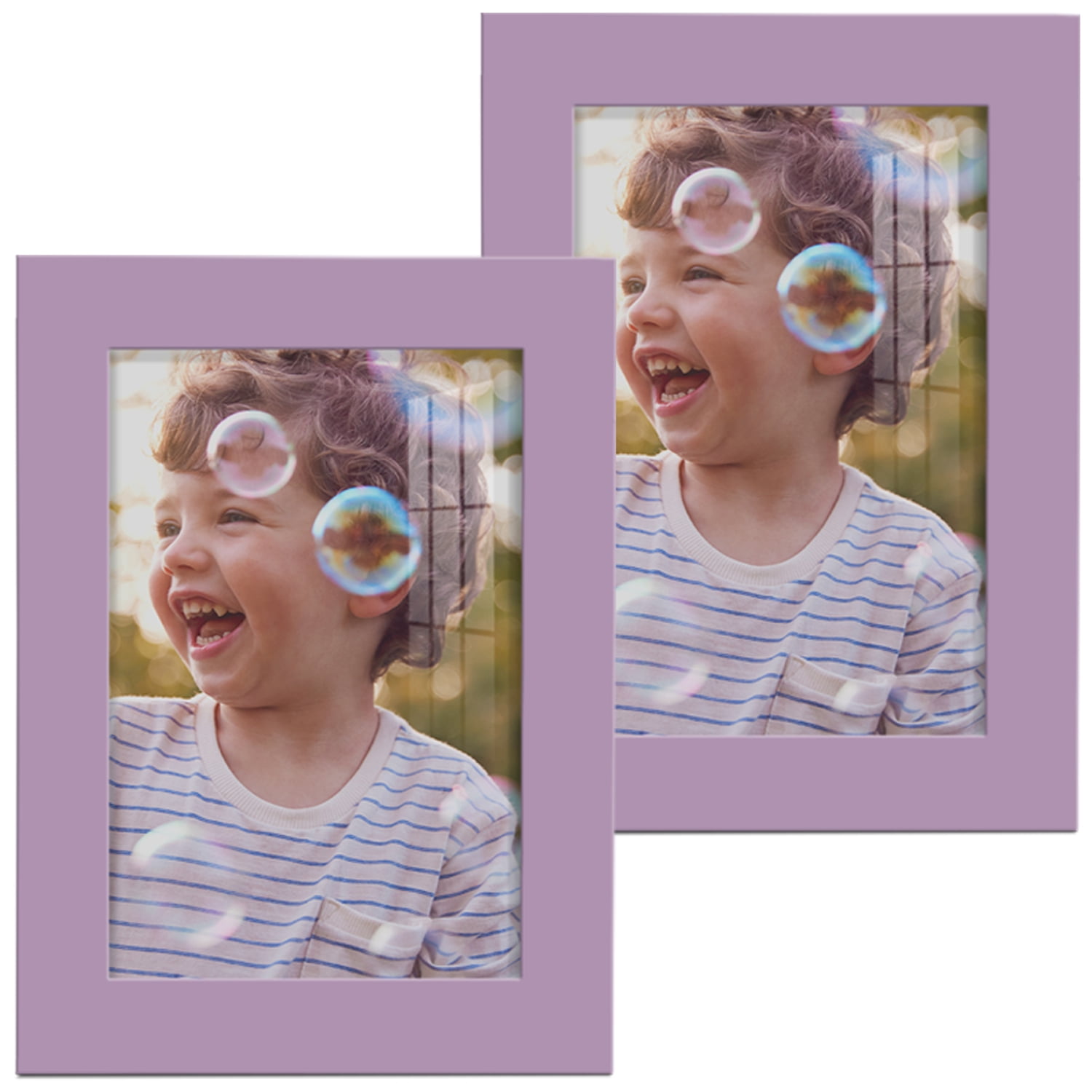 Modern 5 in. x 7 in. Violet Picture Frame (Set of 2)