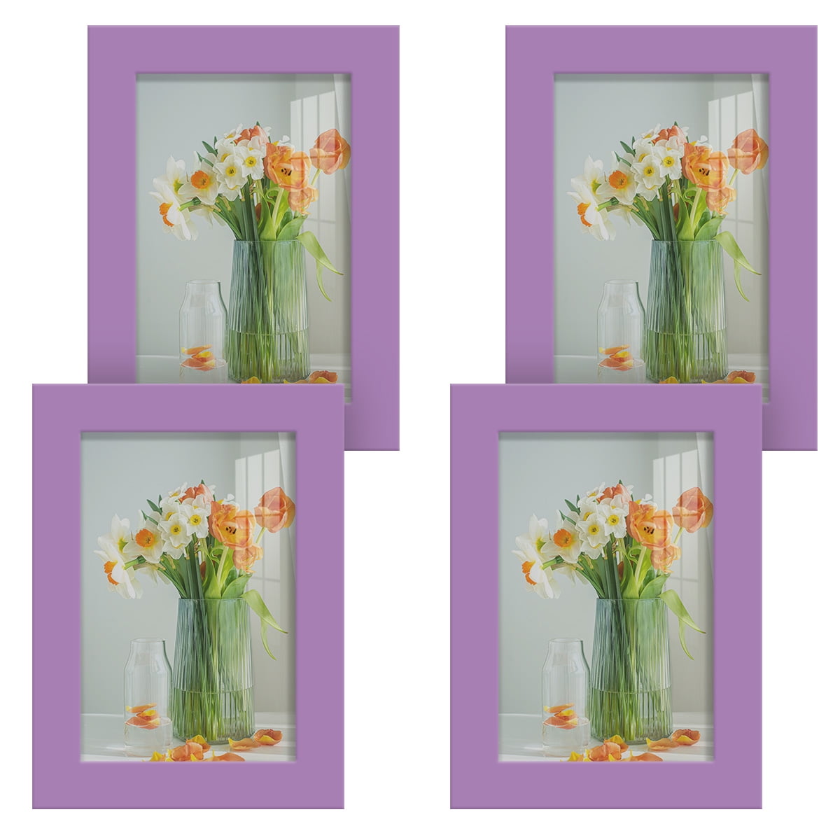 Modern 5 in. x 7 in. Violet Picture Frame (Set of 4)