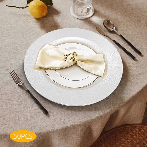Modern 50 Round 13" Reuseable PP Charger Plates Wedding Party Events Home Supplies