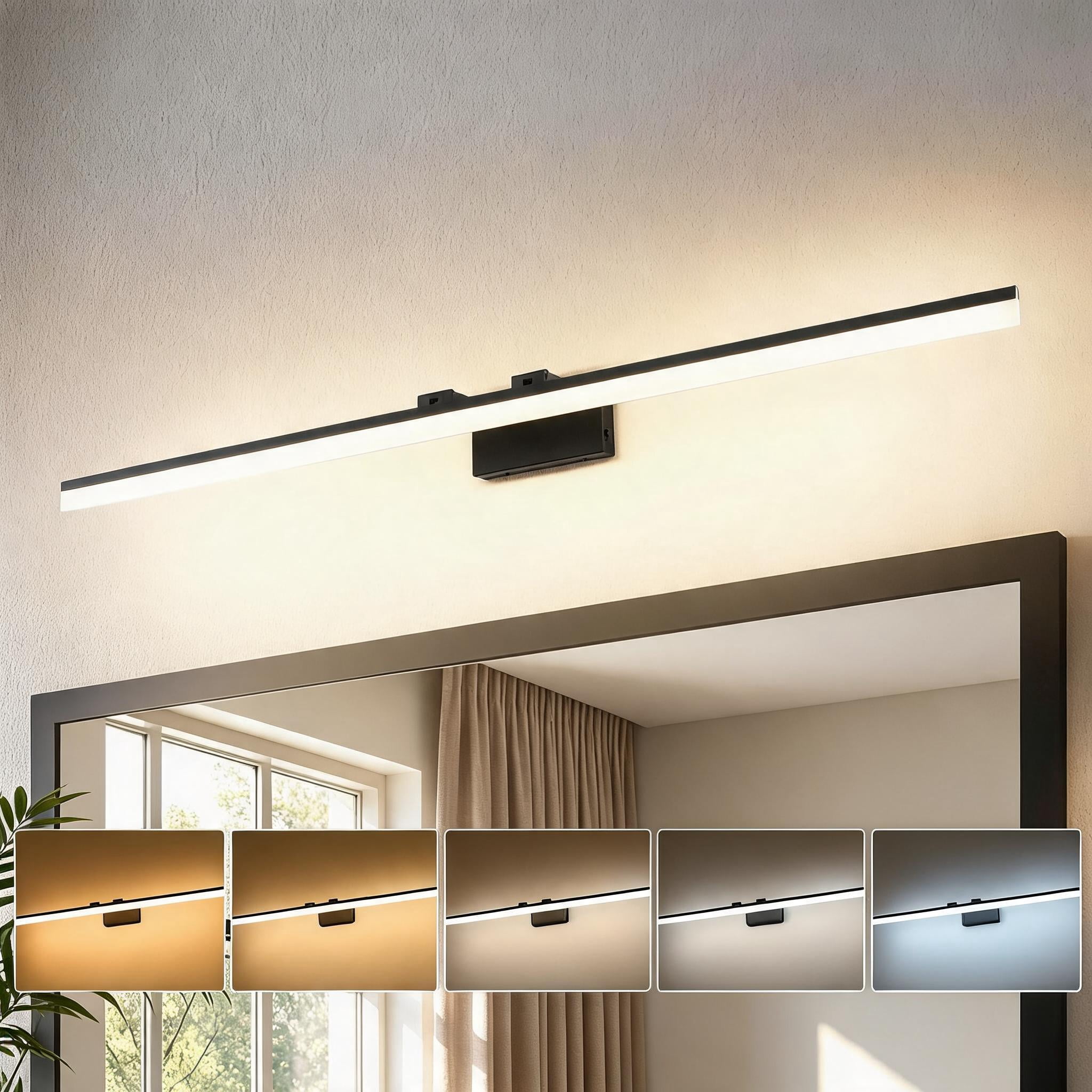 Modern 54.7 in. LED Vanity Light with 5CCT Selectable Dimmable Bathroom ...