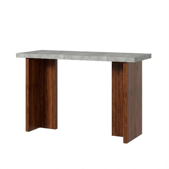 Modern 55 Inch Counter Height Bar Table - Rectangular Faux Marble Top - High Top Dining Table for Kitchen, Dining Room, Living Room, or Balcony - Ideal as Pub Table or Kitchen Island