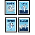 thumbnail image 1 of Modern 5th - Kids Bathroom Signs Cute Shark Wall Art Prints (Set of 4 Unframed - 8 X 10 Inches), Teens, Boys and Girls Funny Bathroom Sign Wall Art Decor Prints, Colorful Art Poster, Unframe, 1 of 9
