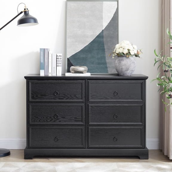 Modern 6-Drawer Chest for Bedroom or Living Room / Features Ample Storage Space