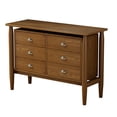 thumbnail image 1 of Modern 6-Drawer Double Dresser Storage Cabinet Mid Century Storage Organizer Closet for Living Room Bedroom Walnut, 1 of 6