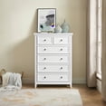 thumbnail image 1 of Modern 6-Drawer Dresser Cabinet, Clothes Storage Organizer for Living Room, White, 1 of 1