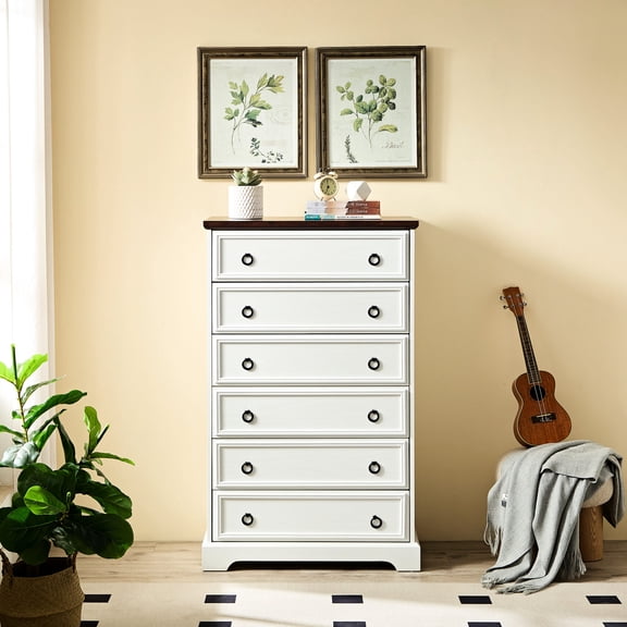 Modern 6 Drawer Dresser with Gloss Paint - Aesthetic and Functional in Bedroom