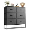 thumbnail image 1 of Modern 6 Drawer Fabric Dresser, Chest of Drawer Organizer Storage Cabinet for Bedroom Clothes Closet, Entryway,Gray, 1 of 8