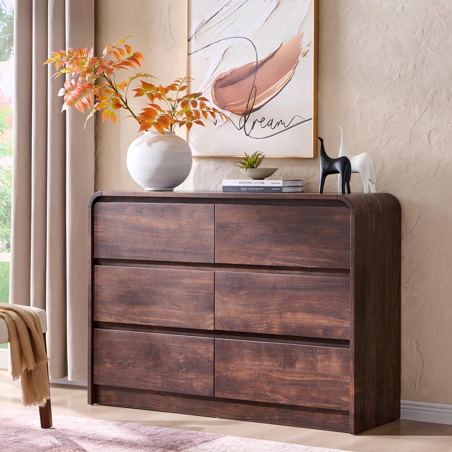 natural wood dresser modern Shay Modern Classic Natural Wood Dresser