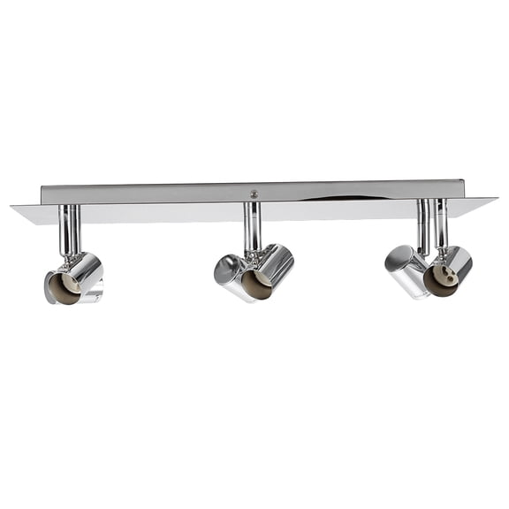 Modern 6-Head LED Ceiling Downlight and Recessed Lamp for Wall Living Room & Kitchen, 18W GU10 Base, Stainless Steel (20.5 x 7 inches / 52.0 x 17.8 cm)