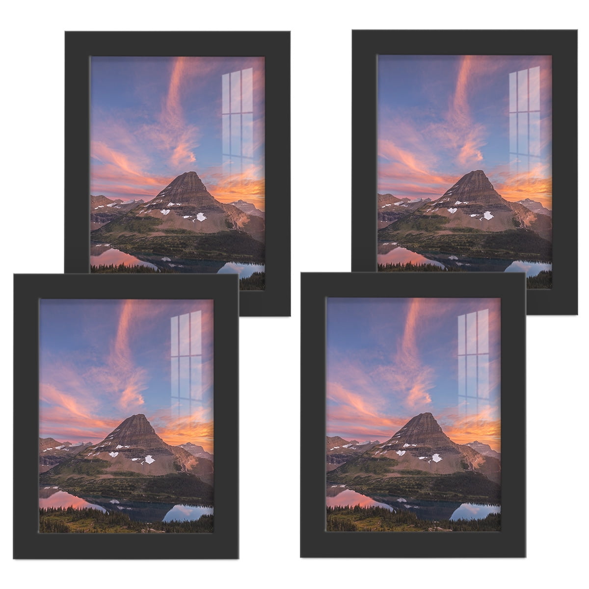 Modern 6 in. x 8 in. Black Picture Frame (Set of 4)