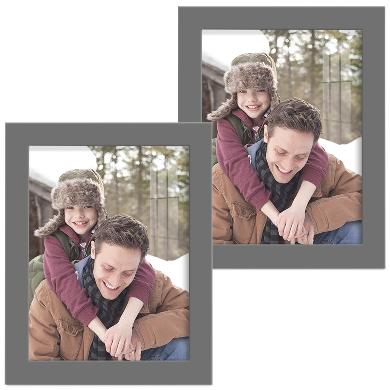 Modern 6 in. x 8 in. Grey Picture Frame (Set of 2)