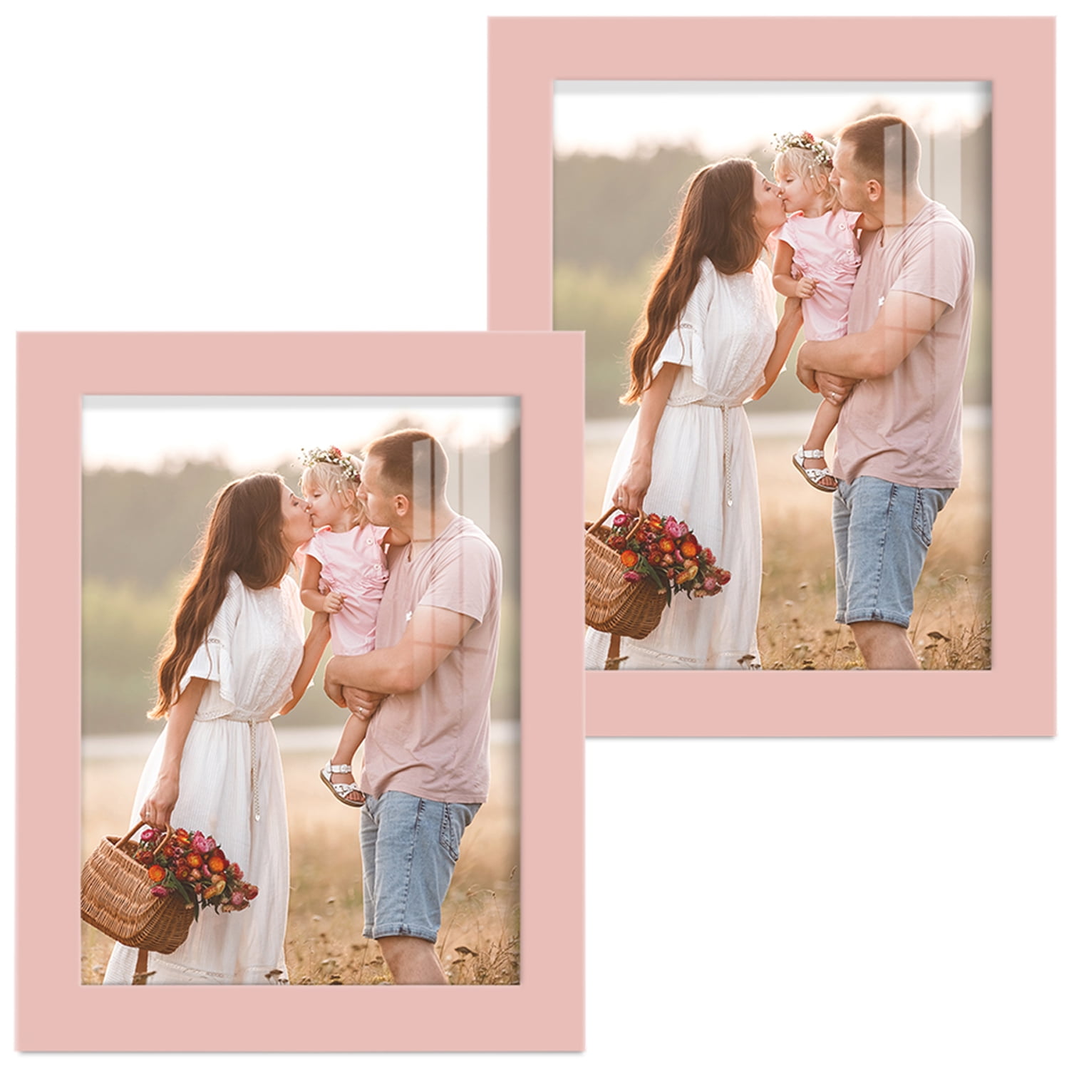 Modern 6 in. x 8 in. Pink Picture Frame (Set of 2)