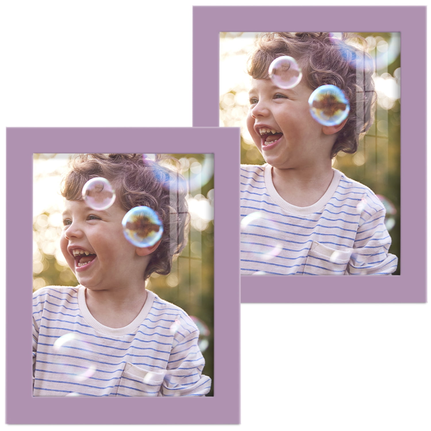 Modern 6 in. x 8 in. Violet Picture Frame (Set of 2)