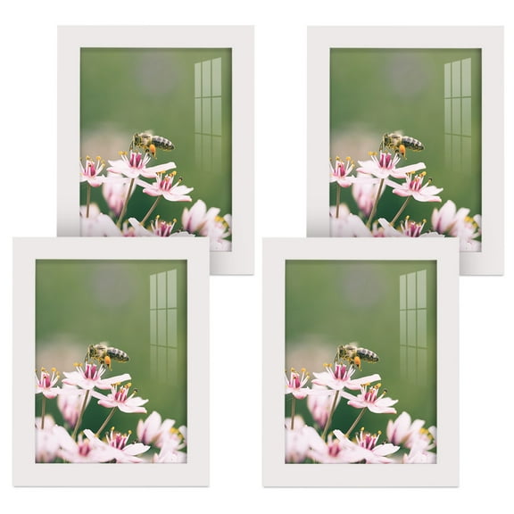 Modern 6 in. x 8 in. White Picture Frame (Set of 4)