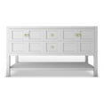 thumbnail image 1 of Modern 60" Alicia White Wood Vanity Base with Gold Handles, 1 of 4