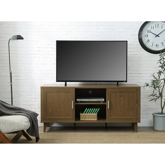 Modern 60 Inch Tv Table With Classic Walnut, Accommodates Tvs Up To 65", And Laminate Build 60" Stand Walnut Appearance, Up 65" Tvs, Built From