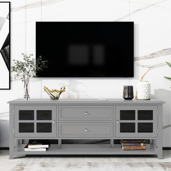 Modern 60-inch TV Stand, Upgrade Anti-Rust / Bedroom Decor, Protects Items from Dust