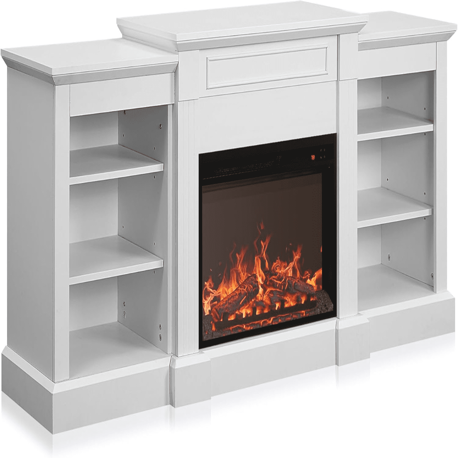Modern 66" Electric Fireplace Heater Mantel TV Stand & Media ...