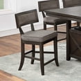 thumbnail image 1 of Modern 6pcs High Chairs Kitchen Dining Room Rustic Espresso Finish Counter HT Chairs Fabric Cushion Seats, 1 of 9