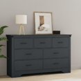 thumbnail image 1 of Modern 7-Drawer Dresser with Anti-Tipping Device & Storage Organizer - Black, 1 of 11