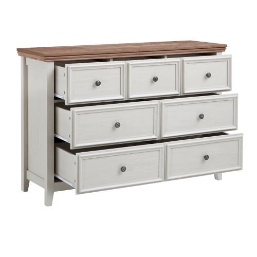 Modern 7 Drawers Dresser 7 Drawers Cabinet, Chest of Drawers Closet Organizers and Storage Clothes Storage Drawers Cabinet for Living Room, Farmhouse Dresser Organizer (Beige)