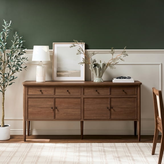 Modern 70" Sideboard with Drawers - Medium Brown Oak