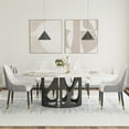 thumbnail image 1 of Modern 70" White Sintered Stone Dining Table - Black Metal Legs, Seats 6-8, Rectangular, Kitchen & Dining Room. Durable, Easy Clean., 1 of 18