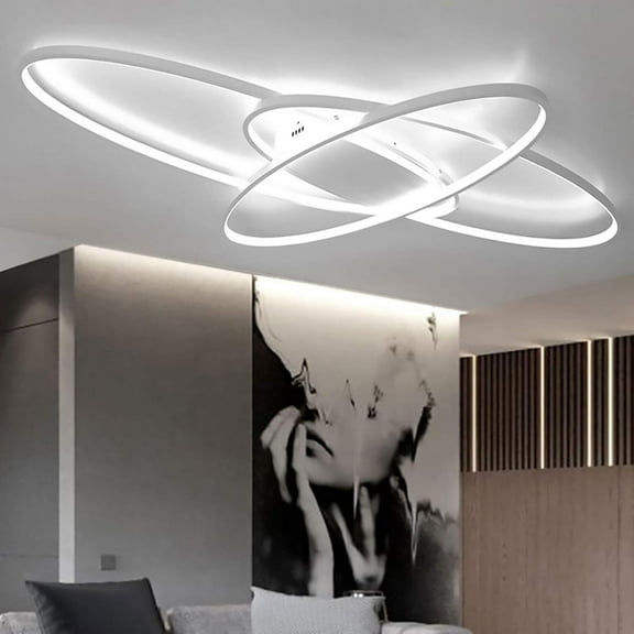 Modern 70W LED Ceiling Light Dimmable Chandelier Living Room Kitchen with Remote Control Hanging Lamp, Dining Room Flush Mount Acrylic Chic Ceiling Lighting