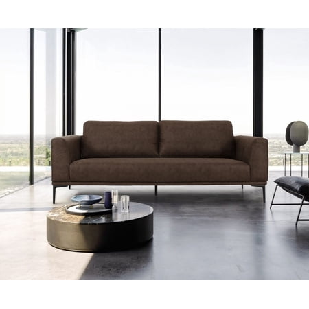 Modern 78" Brown Loveseat With Removable Cushions