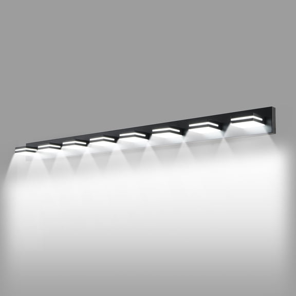 Modern 8-Light Black LED Vanity Wall Sconce – Stylish Mirror Lighting for Bathroom and Bedroom