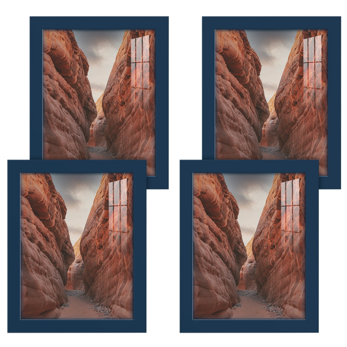 Modern 8 in. x 10 in. Dark Blue Picture Frame (Set of 4)