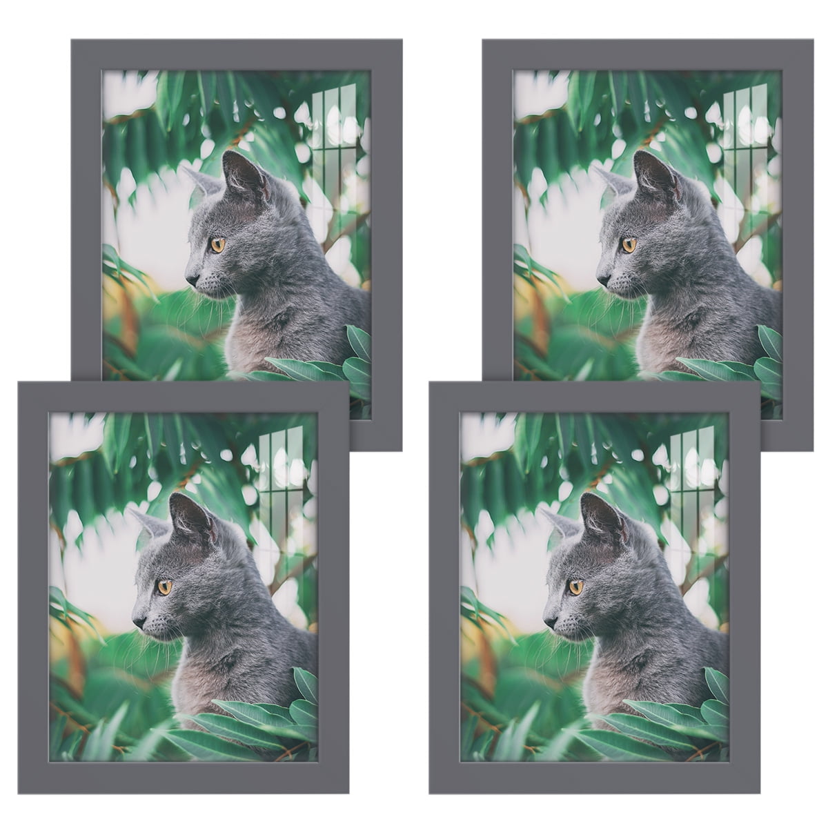 Modern 8 in. x 10 in. Grey Picture Frame (Set of 4)