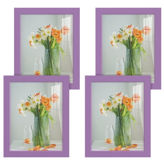 Modern 8 in. x 10 in. Violet Picture Frame (Set of 4)