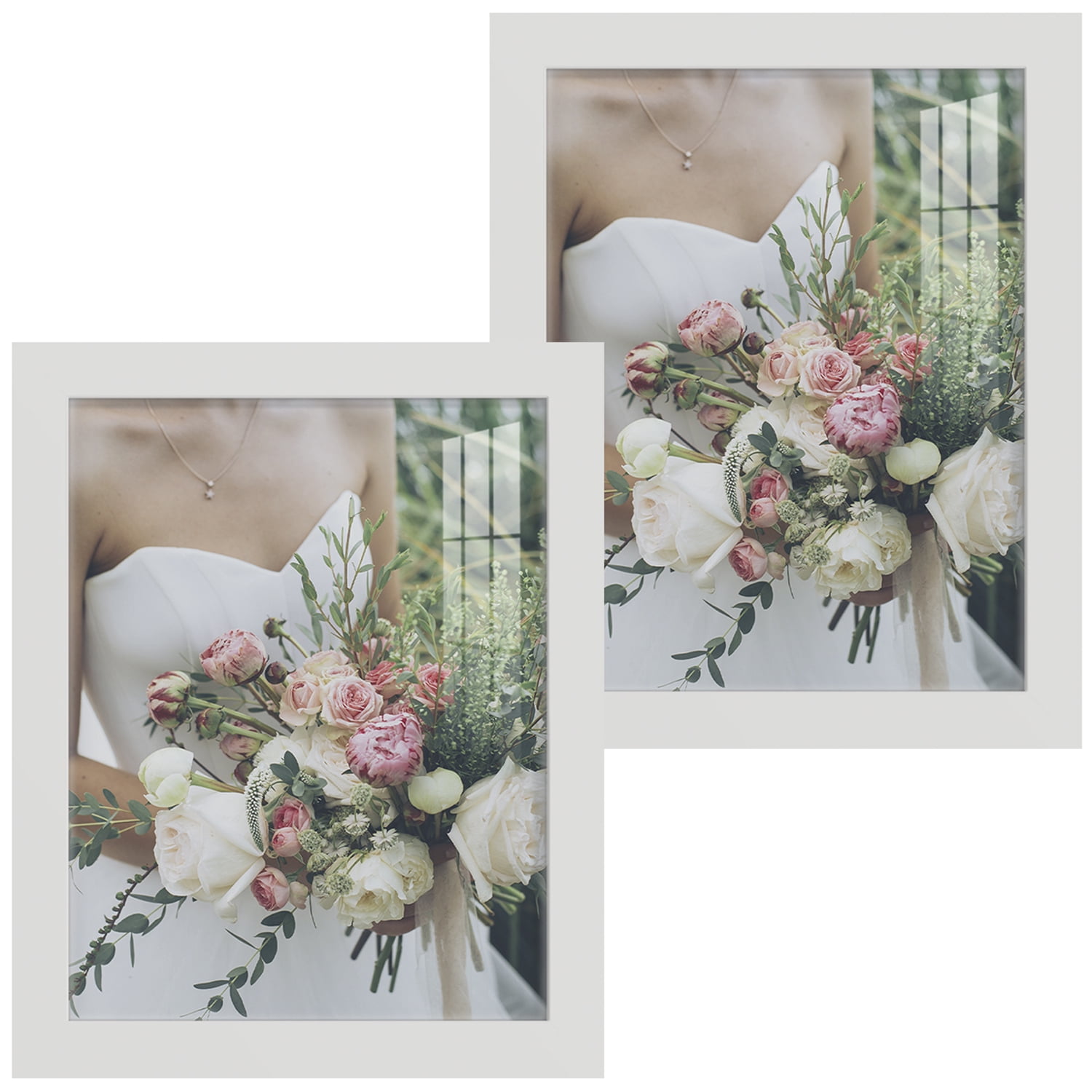 Modern 8 in. x 10 in. White Picture Frame (Set of 2)