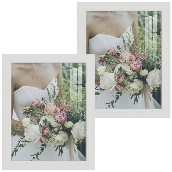 Modern 8 in. x 10 in. White Picture Frame (Set of 2)