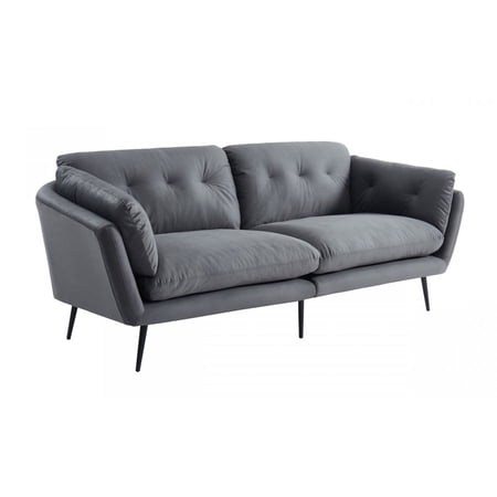 Modern 84" Grey Sofa With Two Cushions
