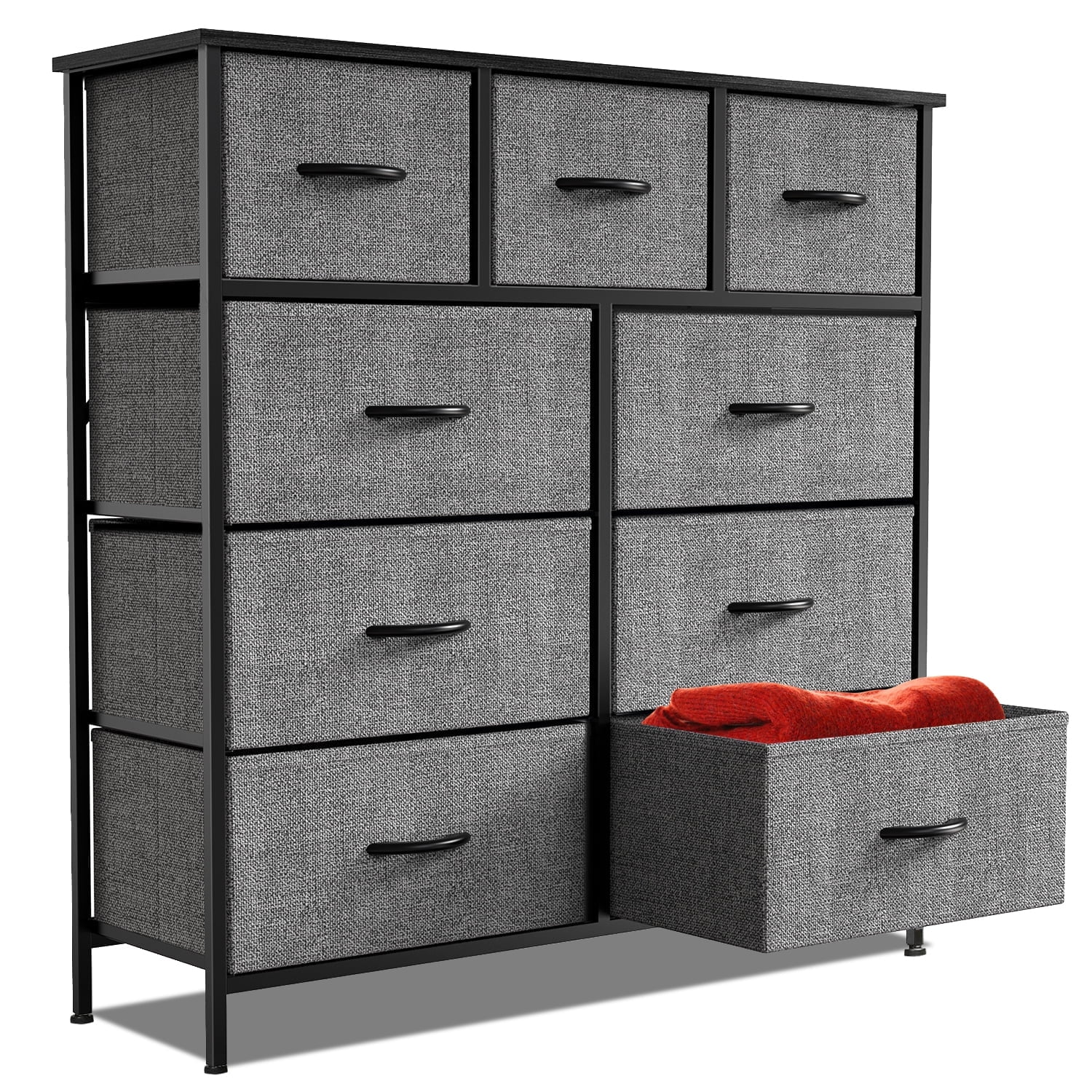 Beddle Modern 9 Drawer Fabric Dresser, Lightweight Storage Cabinet ...