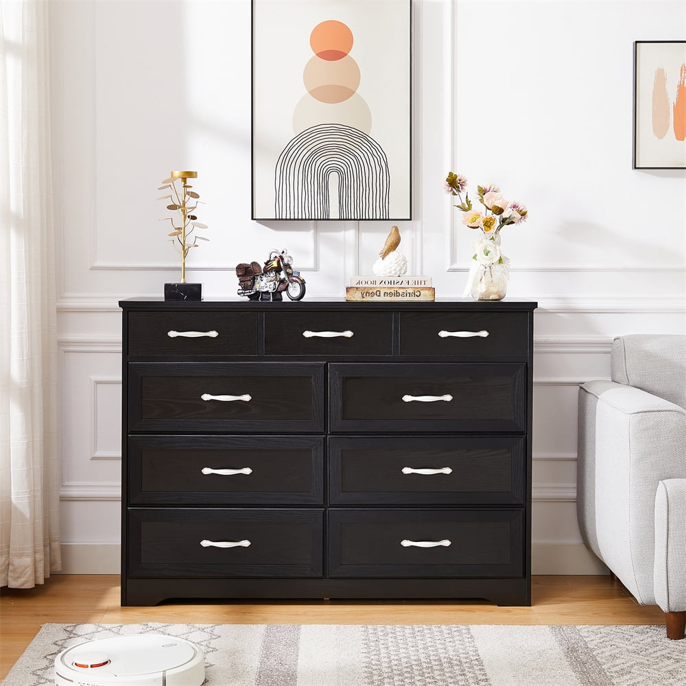 12 Drawer Dresser For Bedroom – Tall Fabric Dresser With Metal Frame, Wooden Top, Anti-Tip Design