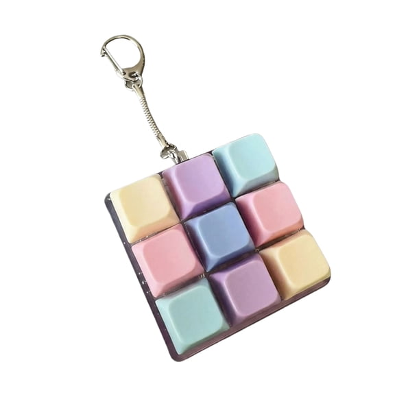 Modern 9-Key Mechanical Switch Silhouette Party Favor, 2.3 Inch Kinetic Handout for Events, Decorative Macaron Tone Tech Desk Gadget for Hospitality Celebration, Commemorative Accessory, 1 Pc
