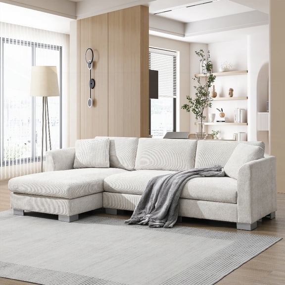 Modern 96*56" Cloud Sectional Sofa with 2 Free Pillows, L-shaped
