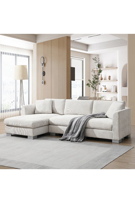Modern 96*56" Cloud Sectional Sofa with 2 Free Pillows, L-shaped