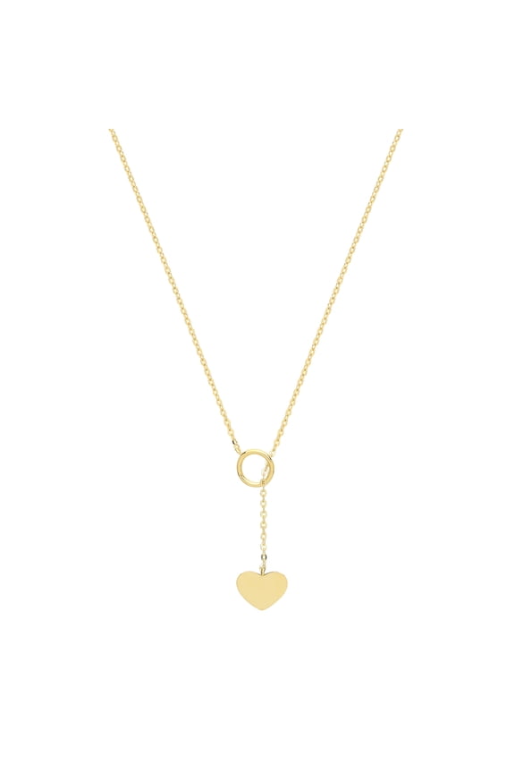 Modern 9k Gold Women Heart Y-Shape Necklace - 17.5 inch*8mm