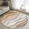 thumbnail image 1 of Modern Abstract 3FT Round Area Rugs for Living Room Geometric Beige Gradient Ultra-Thin Non-Slip Round Rugs Machine Washable Low Pile Circle Carpet for Bedroom Kitchen Nursery, 1 of 9