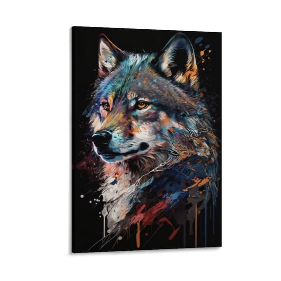 Modern Abstract Animal Wolf Canvas Wall Art Poster Decorative Bedroom Modern Home Print Picture Artworks Posters 20x30inch(50x75cm)