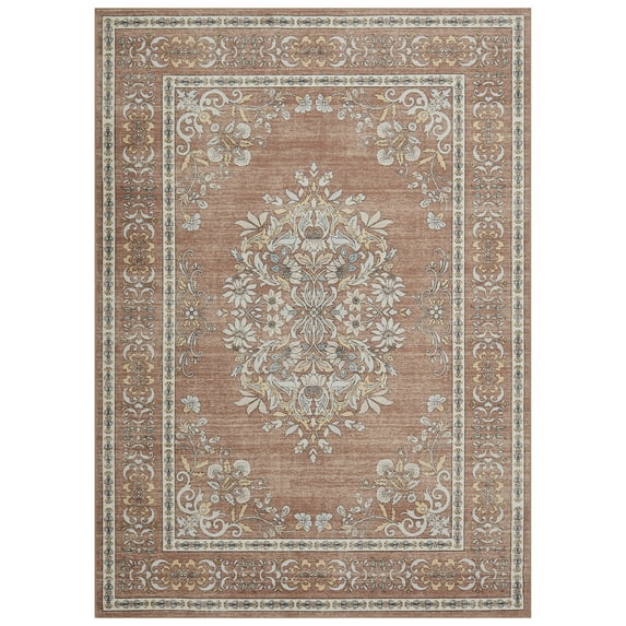 Modern Abstract Area Rug 8x10FT - Stain Resistant & Non-Slip Living Room Carpet