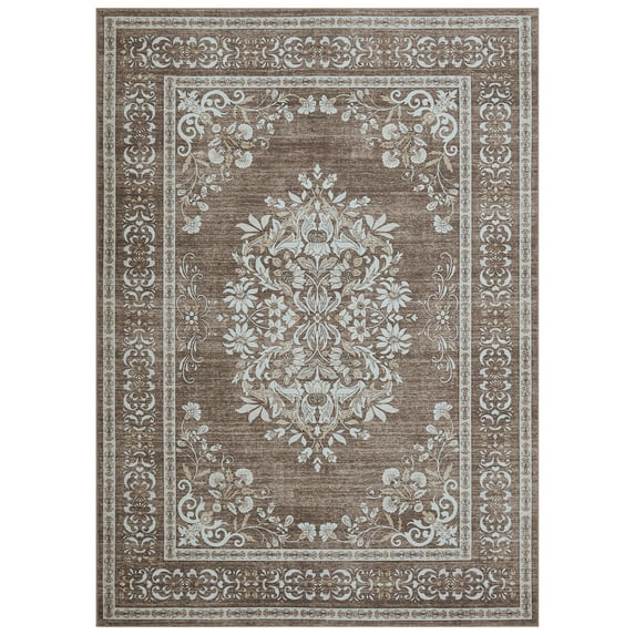 Modern Abstract Area Rug 8x10FT - Stain Resistant & Non-Slip Living Room Carpet