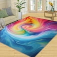 thumbnail image 1 of Modern Abstract Area Rug Colorful Gradient Swirl Bedroom Rug Colorful Lines Living Room Rug, Indoor Non-Slip Rugs, Machine Washable Carpet For Front Entrance Floor Decor 4x5ft, 1 of 6